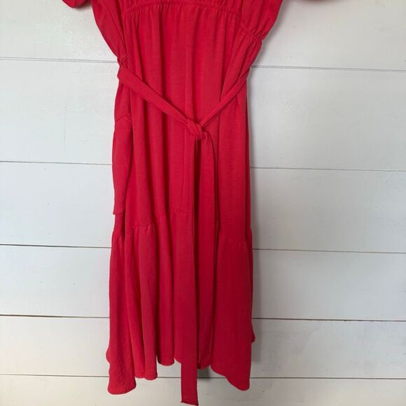 Nel + Lo Women’s 2X Pink Wrap Dress Stretchy Plus Size - Picture 6 of 7